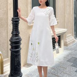 Alternative view of Mã D191 - Ngọc 1 bên - Đầm phối ren nhẹ nhàng - Dáng xòe