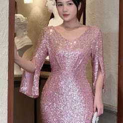 Alternative view of AD074 - Hoa nhí - Áo dài cách tân kết phong cách nhẹ nhàng