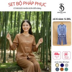 SET06 - Bộ Pháp Phục gấm vân gỗ mát mẻ, 6 màu thanh lịch